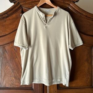Men's Zara Tan Cotton Short Sleeve Henley
